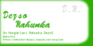 dezso mahunka business card