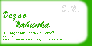 dezso mahunka business card